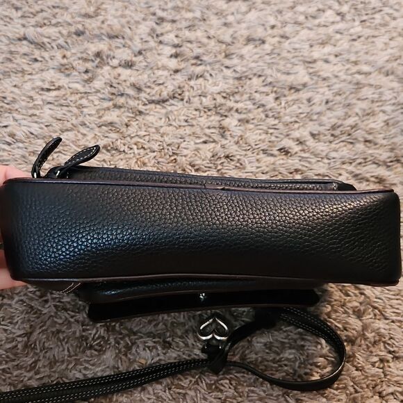 Brighton Black & Brown Leather Crossbody Bag | Adjustable Strap | 11"x7.5"x3" - Picture 15 of 15